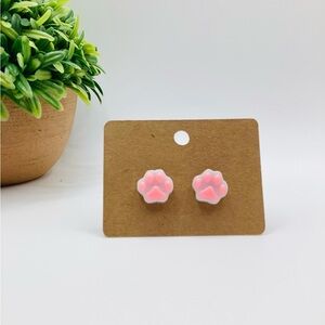Pink Paw Print Earrings